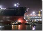During high tide in mid-April 2005, Hull 486 was floated out from NASSCO's graving dock and remains under construction pierside.  Before delivery, the ship will be formally christened the Alaskan Navigator.