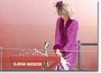 On November 12, 2005, Caroline Shorten Conn, spouse of Iain Conn, BP Group Executive Officer, officially named the Alaskan Navigator and broke a ceremonial bottle of champagne on the ship's hull.