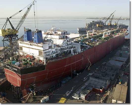 BP-4 under construction at the General Dynamics NASSCO shipyard in San Diego.