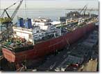 BP-4 under construction at the General Dynamics NASSCO shipyard in San Diego.