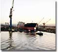 NASSCO floats out Hull 484, the first of four double-hull oil tankers being built for BP Oil Shipping company for Alaskan service. The ship will be completed and delivered in August 2004.