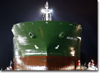A bow view of the NASSCO-built M-T Golden State shortly after float-off.