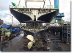 Another block  is erected onboard the lead PC-1 ship.