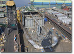 The first ship of the PC-1 class under construction at NASSCO  in the Building Dock.