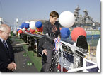 Mrs. Mooney christens the Sunshine State on December 3, 2009.