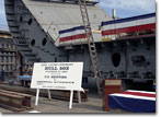 NASSCO celebrates the keel-laying of the third State-class product carrier on November 24, 2008.