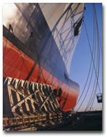 Reflections in the shipyard.