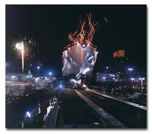 Night Ship Launch at NASSCO