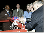 Admiral Richard E. Byrd's daughter, Bolling Byrd Clarke (second from right) christens T-AKE 4 on May 15, 2007.