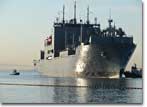 Sacagawea (T-AKE 2) departs for 3 day Builders Sea Trials - first time at sea. 