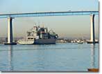 Sacagawea (T-AKE 2) approaches the Coronado Bay Bridge. 