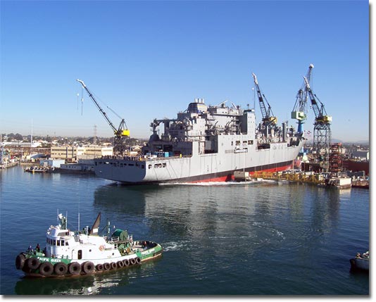 The Alan Shepard slides into San Diego Bay.