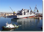 The Alan Shepard slides into San Diego Bay.