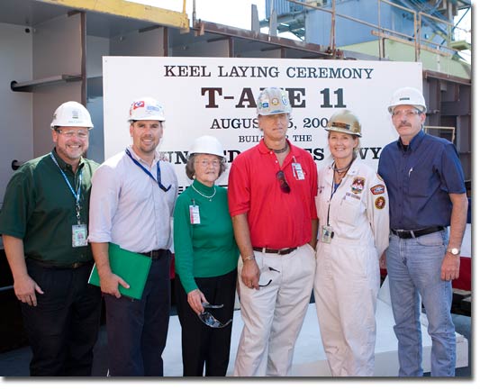 The keel laying ceremony for T-AKE 11 is held on August 25, 2009.