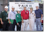 The keel laying ceremony for T-AKE 11 is held on August 25, 2009.