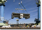 A grand block lift at NASSCO in fall 2009.