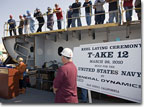 The keel-laying ceremony for T-AKE 12 takes place on March 26, 2010.