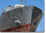 T-AKE 13, USNS Medgar Evers, as its bow is set into place in April of 2011. 