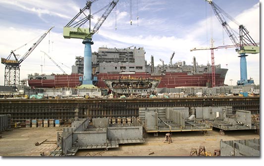 Side view of T-AKE 3 at NASSCO in October 2006.