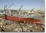 T-AKE 3 under construction at the NASSCO shipyard in October 2006.