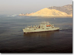 USNS Richard E. Byrd (T-AKE 4) at sea off San Diego's Point Loma on October 23, 2007.