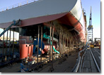 A view of the T-AKE 4 stern under construction in January 2007.