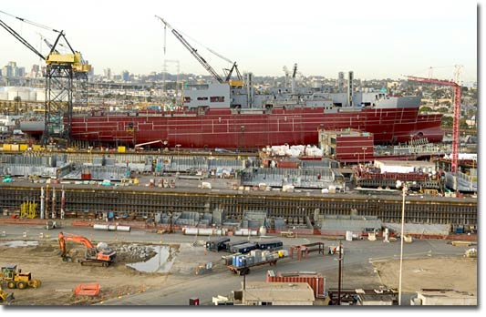 A January 2007 view of T-AKE 4 under construction.