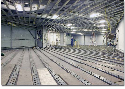 T-AKE 5's No. 2 Cargo Hold under construction in the Spring of 2007.