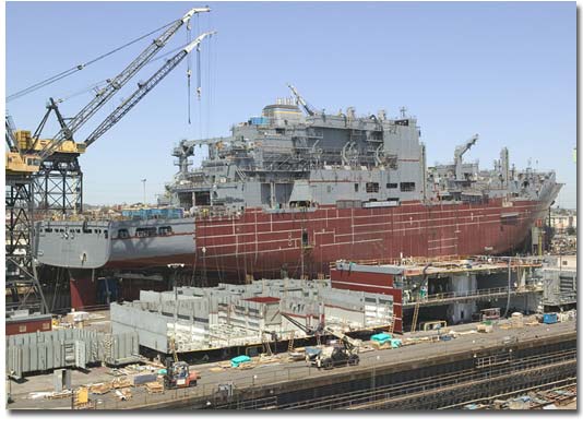 A view of T-AKE 5 under construction.