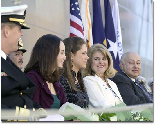 The ship's sponsor and RADM Peary's great granddaughter, Mrs. Peary S. Fowler (second from the right).