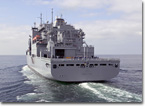 A stern view of T-AKE 5 at sea.