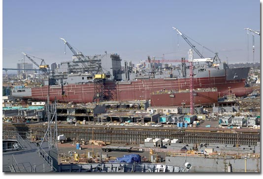 Starboard view of T-AKE 6 under construction.