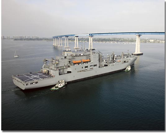 T-AKE 6 approaches the Coronado Bridge enroute to Integrated Sea Trials.