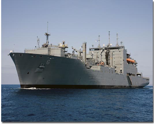 USNS Amelia Earhart at sea for trials on August 27, 2008.