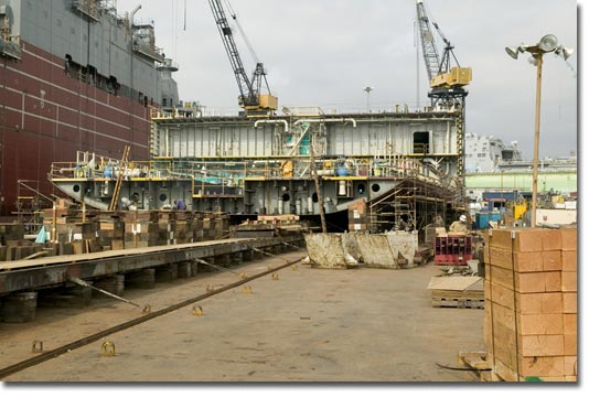 Construction view of T-AKE 6 at NASSCO in July 2007.
