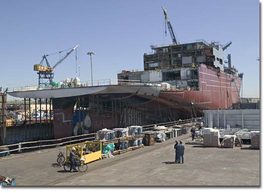 The Carl Brashear under construction at NASSCO.