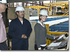 The start of T-AKE 7 construction honoree, Ms. Robin Wawryznski.
