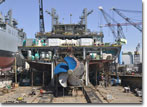 USNS Carl Brashear (T-AKE 7) under construction on March 13, 2008.