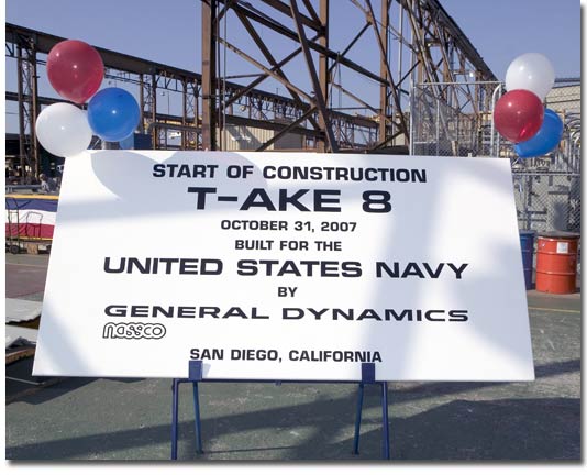 The Start of Construction ceremony for T-AKE 8 on October 31, 2007.