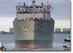 The launch of USNS Wally Schirra (T-AKE 8) at the General Dynamics NASSCO shipyard on March 8, 2009.