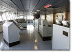 The navigation bridge of the Wally Schirra (T-AKE 8).