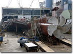 A stern view of T-AKE 8 under construction in June 2008.