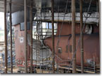 Rudder and propellor work continues aboard T-AKE 9 at NASSCO.