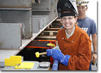 MSC's Engineering Policy Branch Head Joan Divens is the honoree at the T-AKE 9 keel-laying ceremony.
