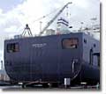 The M.V. North Star sits dockside as her construction is being completed.  An August 2003 delivery is planned.
