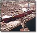 The M. V. Midnight Sun in final stages of preparation for float out.